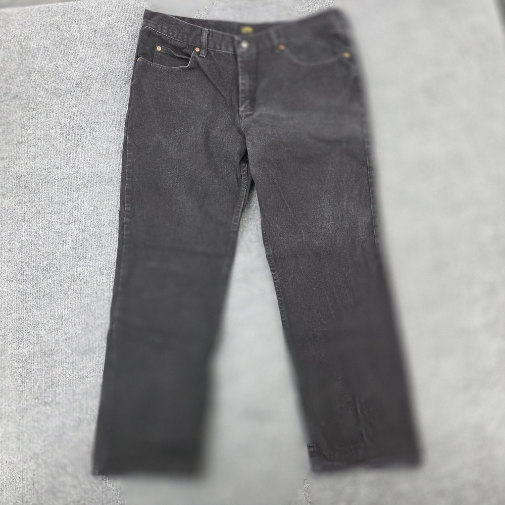 Lee Jeans Mens 40x30 Black Regular Fit Straight Leg Denim Zip Fly Casual‎ Pants